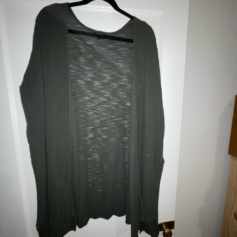 Torrid Dark Olive Green Dolman Slub Cardigan